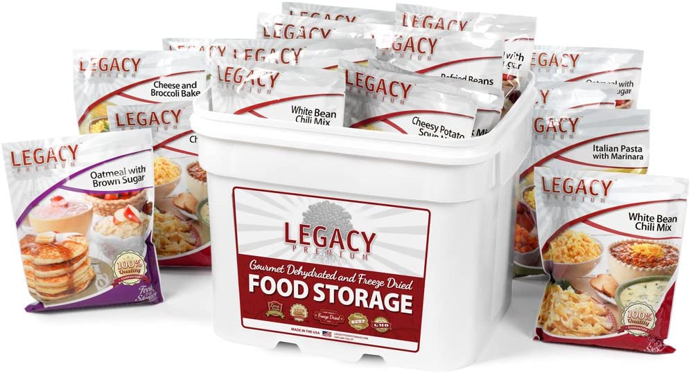 Legacy Food Storage Gourmet Survival Home Food Storage - 120 Large Servings Meal Assortment - (SHIPS IN 1-2 WEEKS) buckets.